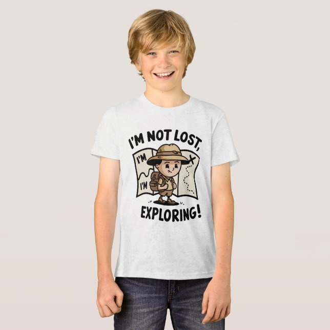 Ich bin nicht verloren, ich erforsche! - NIEDLICHE Tri-Blend Shirt (Vorderseite voll)