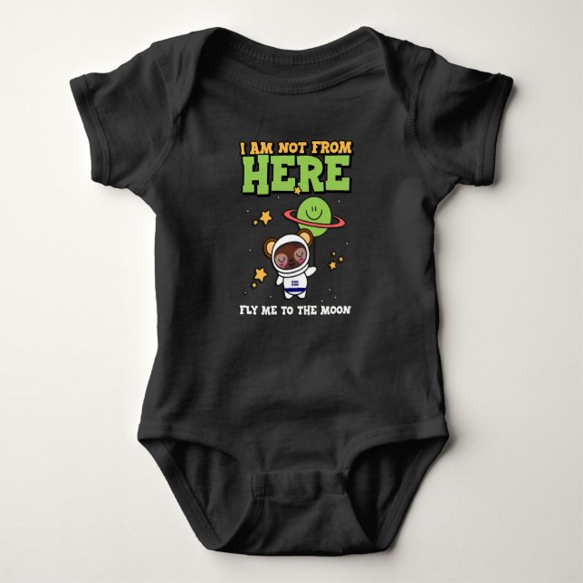 Ich bin nicht von hier, Baby Jersey Bodysuit Baby Strampler (Vorderseite)
