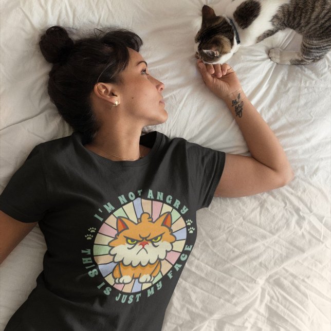 Ich bin nicht wütend, das ist nur mein Gesicht | F T-Shirt (I’m Not Angry This Is Just My Face | Funny Iranian T-Shirt)