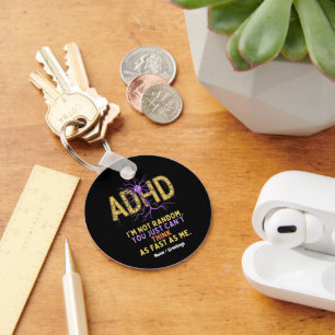 Ich bin nicht zufällig lustig habe ich ADHD-Zitat  Schlüsselanhänger