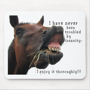Ich bin nie durch Geisteskrankheits-Pferd Mousepad