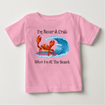 Ich bin nie eine Krabbe, wenn ich am Strand bin!