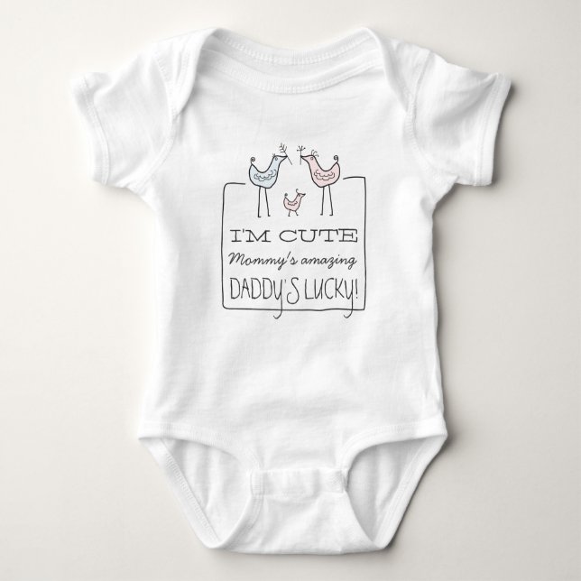 Ich bin Niedlich, Daddy's Lucky Funny Baby T - Shi Baby Strampler (Vorderseite)