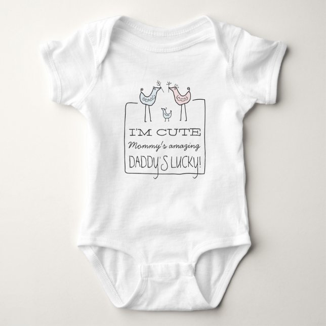 Ich bin Niedlich, Daddy's Lucky Funny Baby T - Shi Baby Strampler (Vorderseite)
