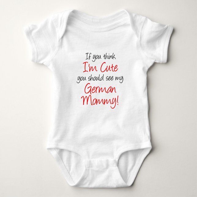 Ich bin Niedliche Deutsche Mama Baby Strampler (Vorderseite)