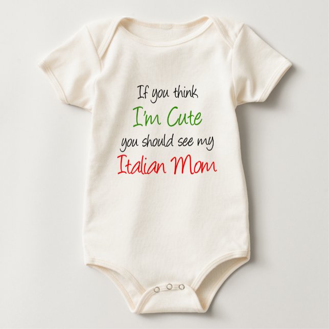 Ich bin Niedliche italienische Mama Baby Strampler (Vorderseite)