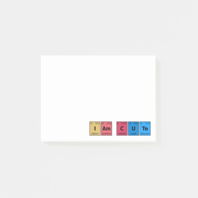 Ich bin Niedliche Periodic-Tabelle Post-it Klebezettel (Vorderseite)