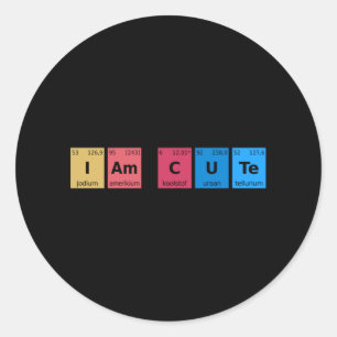 Ich bin Niedliche Periodic-Tabelle Runder Aufkleber