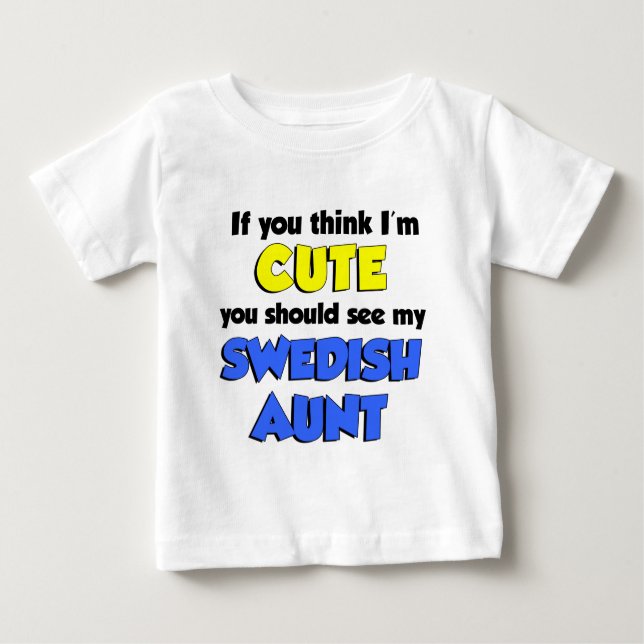 Ich bin Niedliche schwedische Tante Baby T-shirt (Vorderseite)