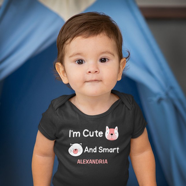 Ich bin Niedliche und intelligente Haustiere perso Baby Strampler (I'm Cute And Smart Pets Animals Personalize Baby Bodysuit is great for your baby or give as a gift. )