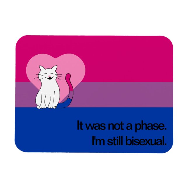 Ich bin noch Bisexuelle Katze mit Bisexueller Flag Magnet (Horizontal)
