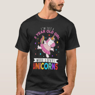 Ich bin nur ein 3-jähriges Mädchen, das Unicorns L T-Shirt