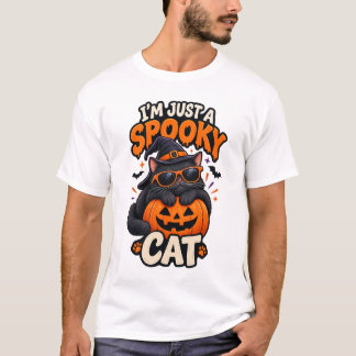Ich bin nur ein Gruselkatze Halloween Schwarze Kat T-Shirt