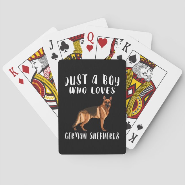 Ich bin nur ein Junge, der deutsche Hirte Liebe Spielkarten (Rückseite)