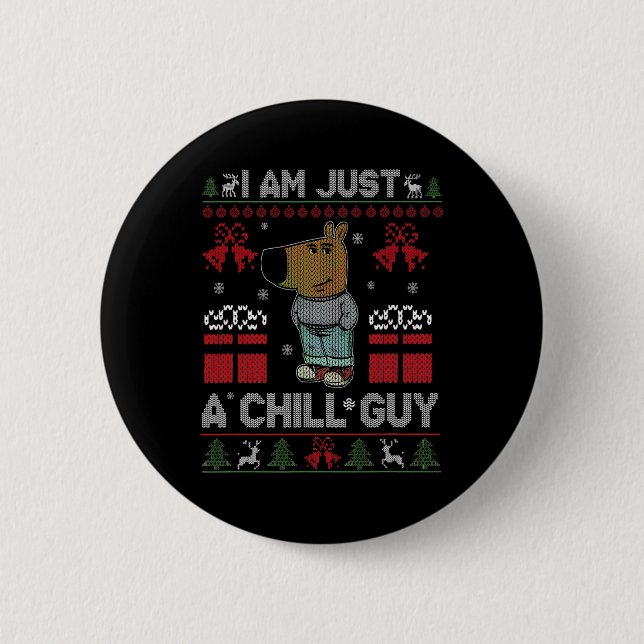 Ich bin nur ein kalter Typ, der Weihnachtsmeme mag Button (Vorderseite)
