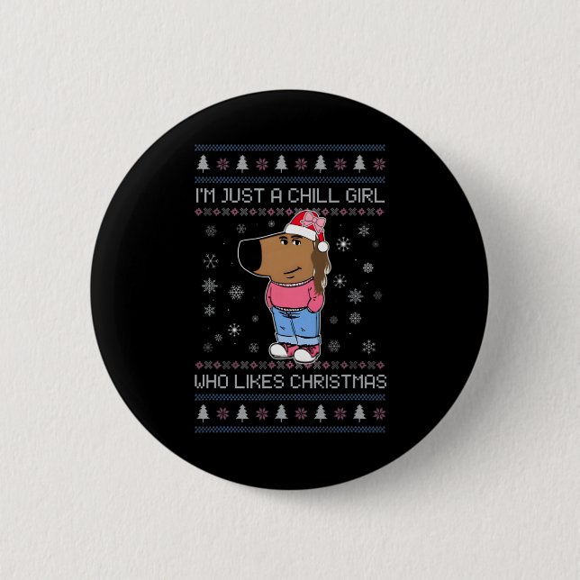 Ich bin nur ein kältes Mädchen, das Weihnachten li Button (Vorderseite)