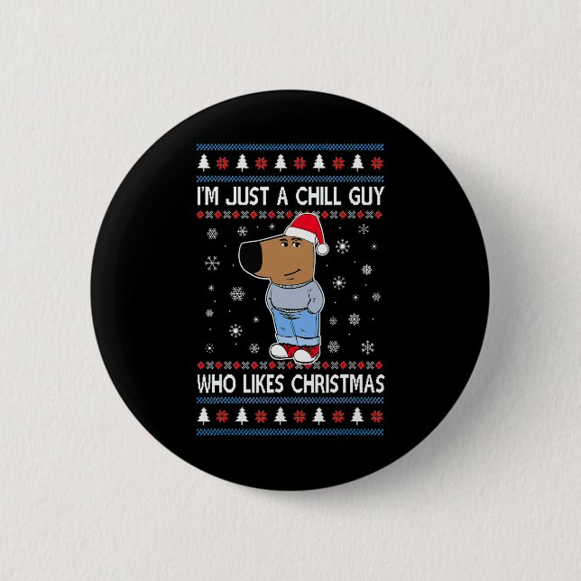 Ich bin nur ein kleiner Typ, der Weihnachten liebt Button (Vorderseite)