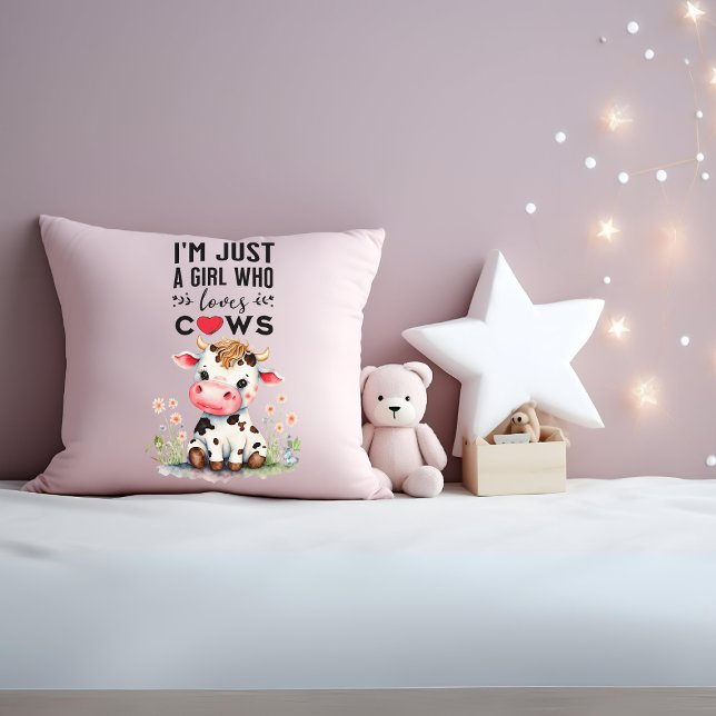Ich bin nur ein Mädchen, das Kühe 41cm x 41cm Lieb Kissen (Von Creator hochgeladen)