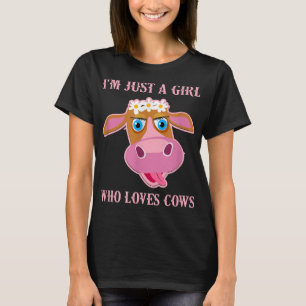 Ich bin nur ein Mädchen, das Lieben Kühe blühende T-Shirt
