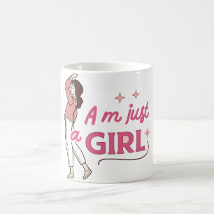 „Ich bin nur ein Mädchen“ Retro-feministische Empo Kaffeetasse
