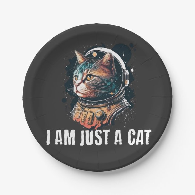 Ich bin nur eine Katze Pappteller (Vorderseite)
