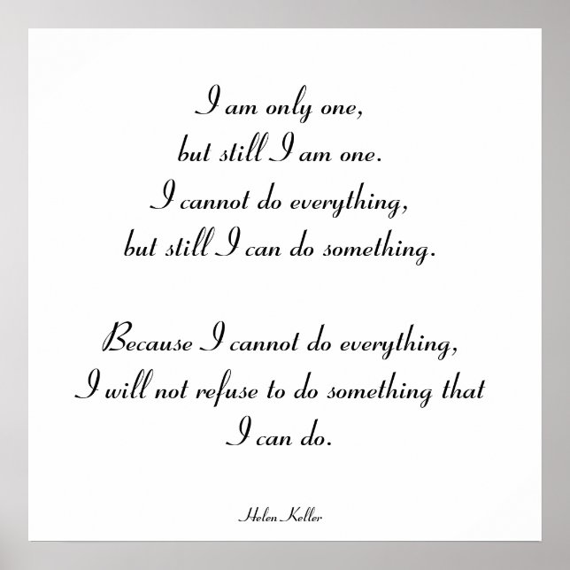 Ich bin nur einer, aber ich bin einer. poster (Vorne)