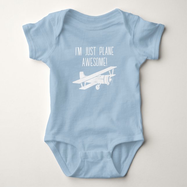 Ich bin nur Flugzeug Phantastisch, Funny Aviation Baby Strampler (Vorderseite)