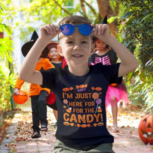 Ich bin nur für die Süßigkeiten da! Kids-T - Shirt