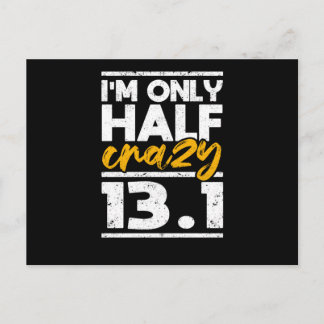 Ich bin nur halb verrückt 13,1 Halbmarathon Funny Postkarte