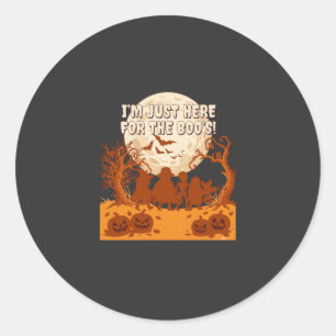 Ich bin nur hier Buh Halloween Kinder Silhouette M Runder Aufkleber