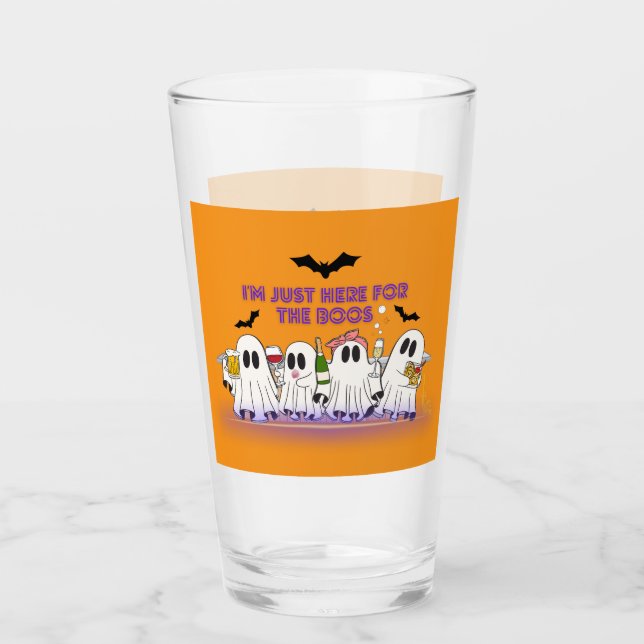 Ich bin nur hier für das Boos-Funny Halloween Glas (Vorderseite)