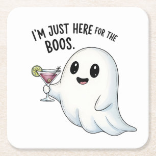 Ich bin nur hier für das Boos Halloween Rechteckiger Pappuntersetzer