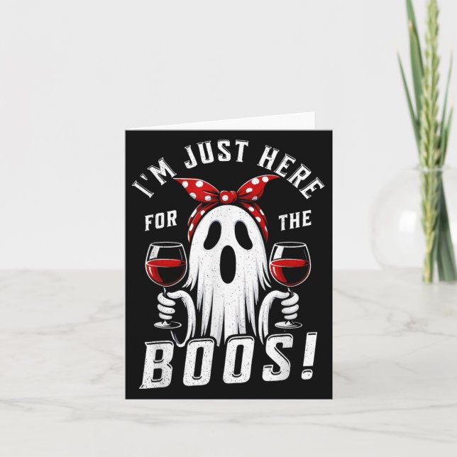 Ich bin nur hier für das Boos Halloween Women Ghos Karte (Vorderseite)