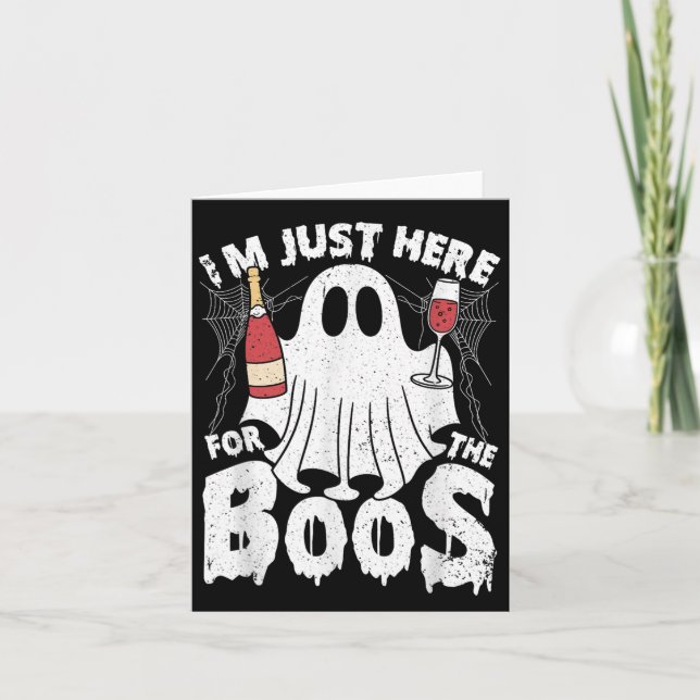 Ich bin nur hier für das Boos Halloween Women Ghos Karte (Vorderseite)