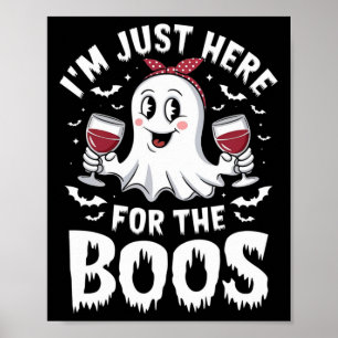 Ich bin nur hier für das Boos Halloween Women Ghos Poster