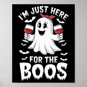 Ich bin nur hier für das Boos Halloween Women Ghos Poster