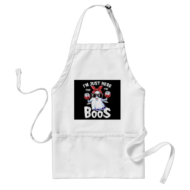Ich bin nur hier für das Boos Halloween Women Ghos Schürze (Vorne)