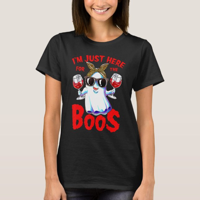 Ich bin nur hier für das Boos Halloween Women Ghos T-Shirt (Vorderseite)