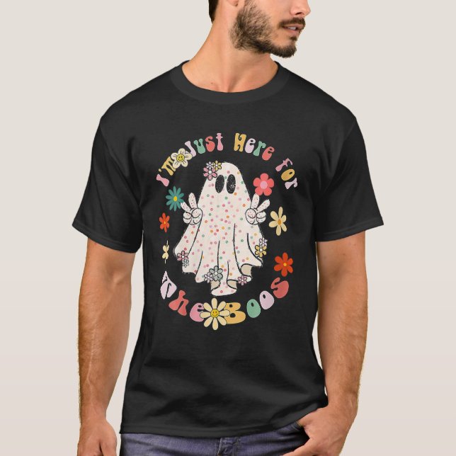 Ich bin nur hier für das Boos Halloween Women Ghos T-Shirt (Vorderseite)