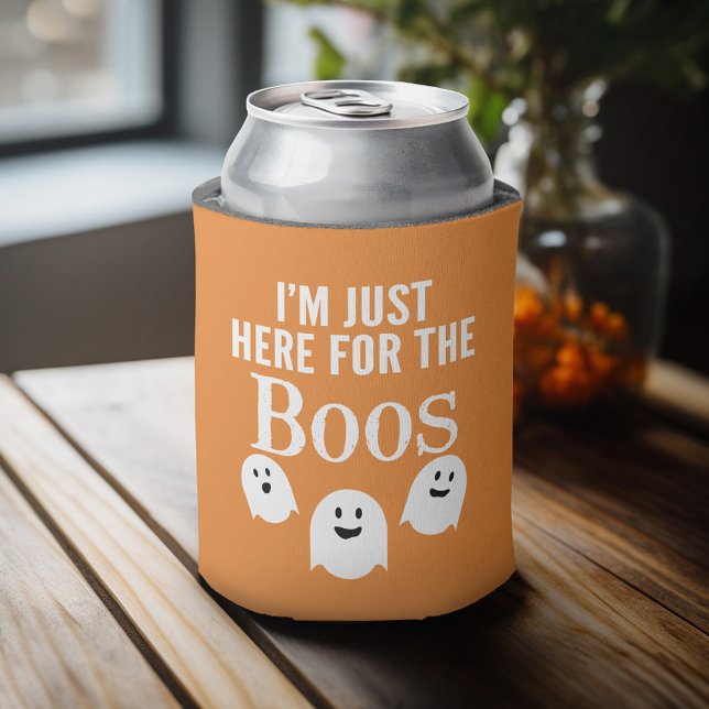 Ich bin nur hier für das Boos - lustiges Halloween Dosenkühler (Personalized Can Cooler - add Your Name or Other Custom Text)