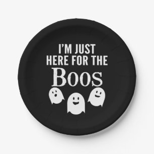 Ich bin nur hier für das Boos - lustiges Halloween Pappteller