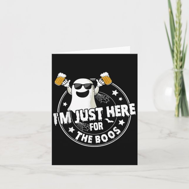 Ich bin nur hier für das Boos Niedlich Ghost Hallo Karte (Vorderseite)