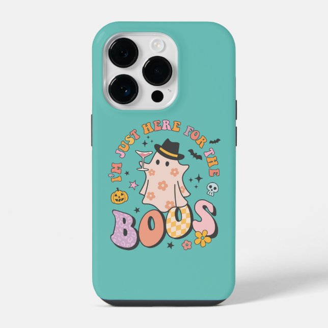 Ich bin nur hier für das Boos, Retro Groovy Hallow iPhone Hülle (Rückseite)