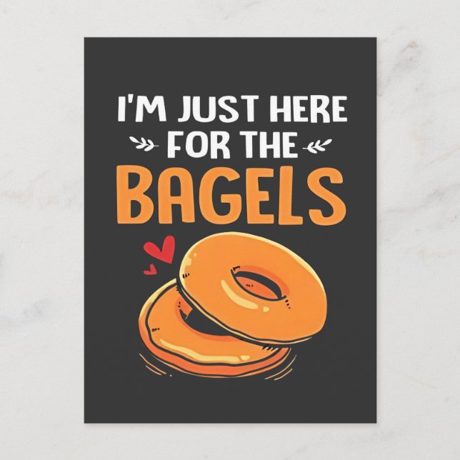 Ich bin nur hier für das jüdische Essen von Bagels Einladungspostkarte (Vorderseite)