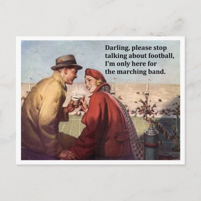 Ich bin nur hier für das Marching Band Football Sp Postkarte (Vorderseite)
