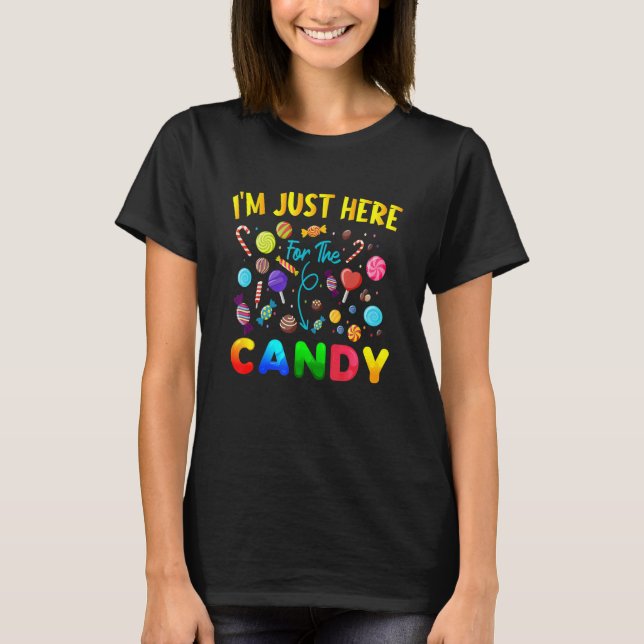 Ich bin nur hier für das süße Halloween-Party T-Shirt (Vorderseite)