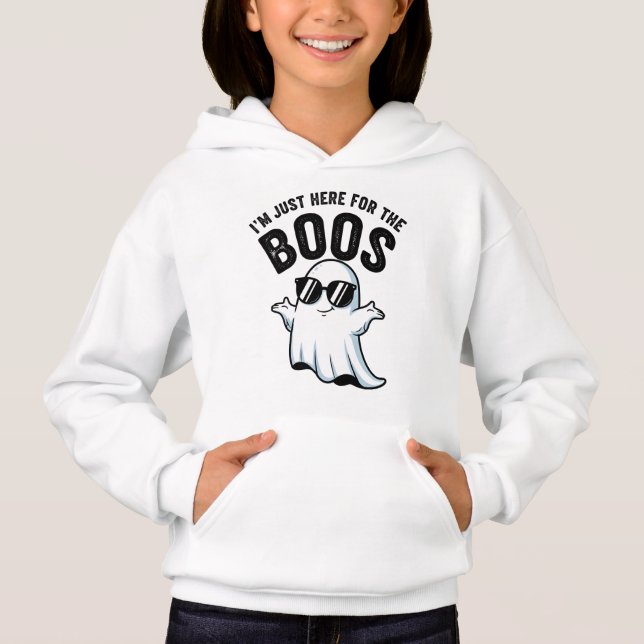 "Ich bin nur hier für den Boos" Geist Hoodie (Vorderseite)