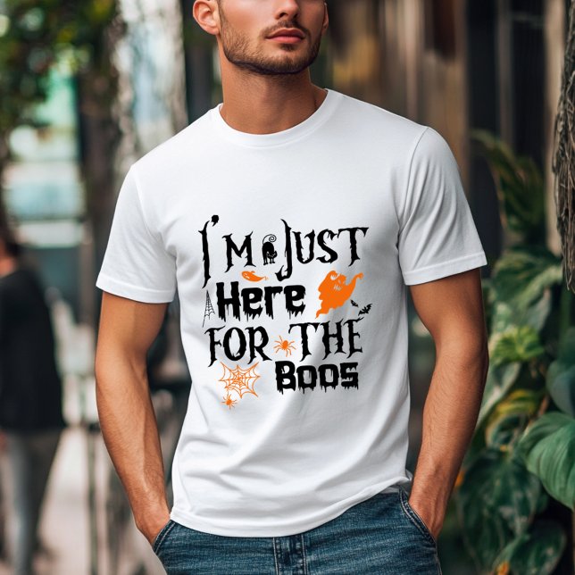 ICH BIN NUR HIER FÜR DEN BOSS, Halloween Pumpkin T-Shirt (Von Creator hochgeladen)