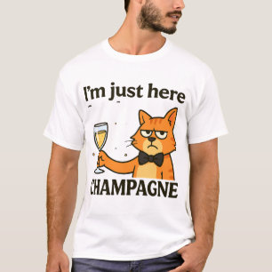 Ich bin nur hier für den Champagner – Grumpy Party T-Shirt