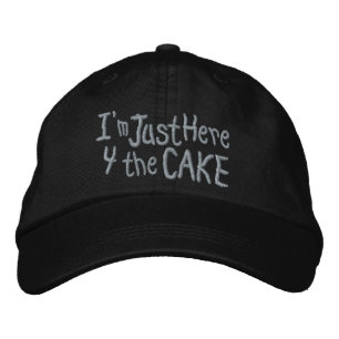 Ich bin nur hier für den Kuchenhut Bestickte Baseballkappe